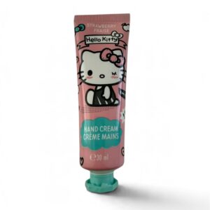 Crema mani Hello Kitty targata Take Care, ipoallergenica e vegana.